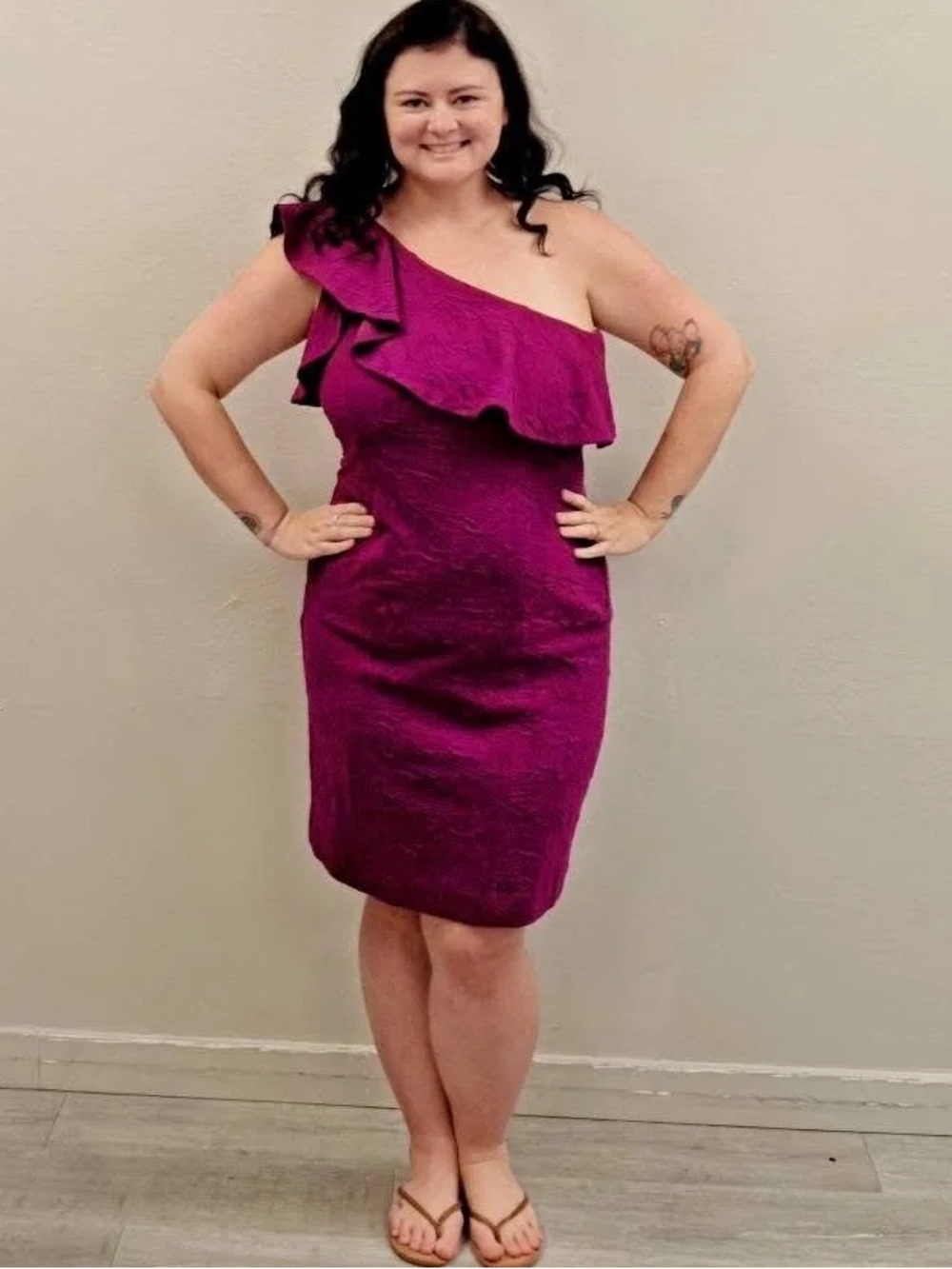 New! Lilly Pulitzer Purple Bordeaux One-Shoulder Mini Dress - Size 12